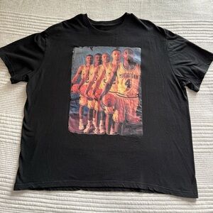 Sz L - Fab Five Michigan Wolverines Basketball Black T Shirt